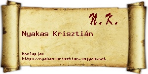Nyakas Krisztián névjegykártya
